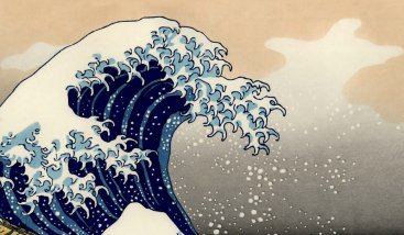 Fragmento de La gran ola - Kanagawa de Hokusai